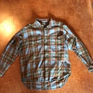 100%  cashmere button down plaid shirt